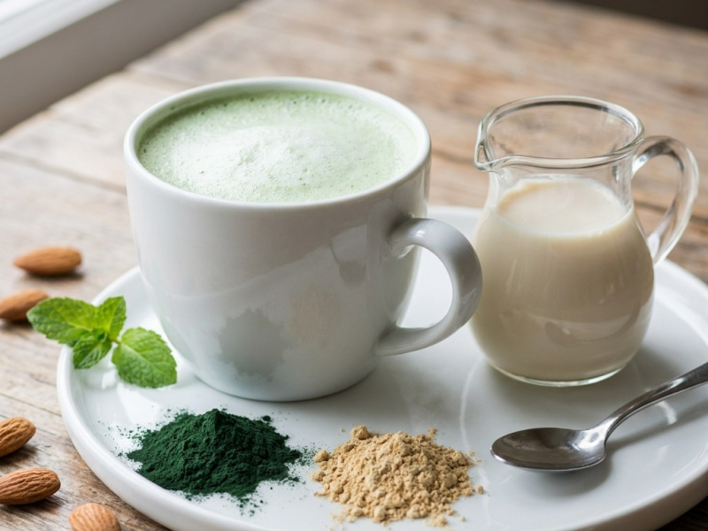 Latte à la spiruline