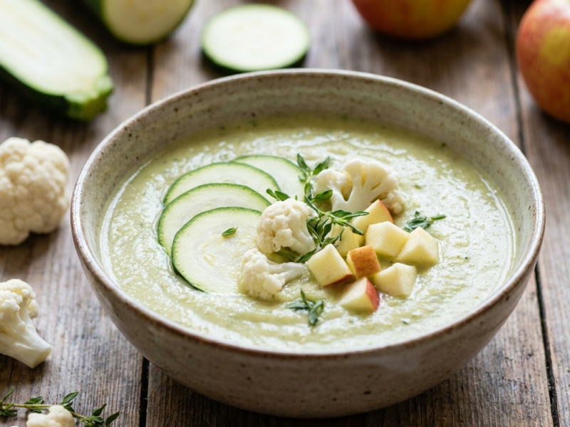 Velouté de courgette et chou-fleur