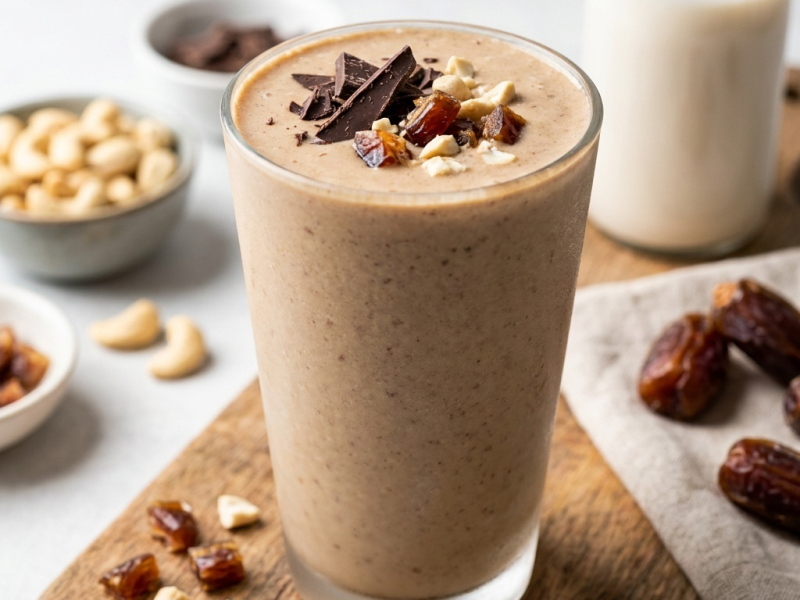 Smoothie gingembre et éclats de chocolat