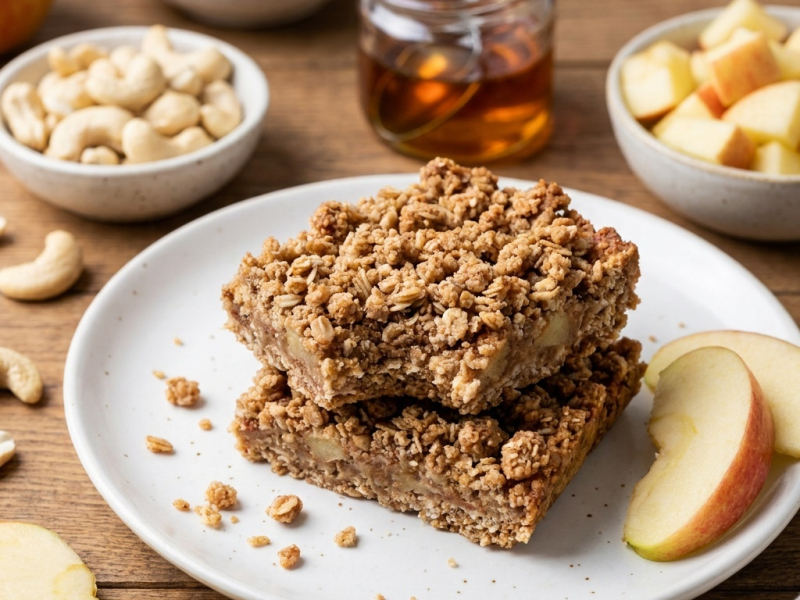 Barres crues façon streusel à la pomme
