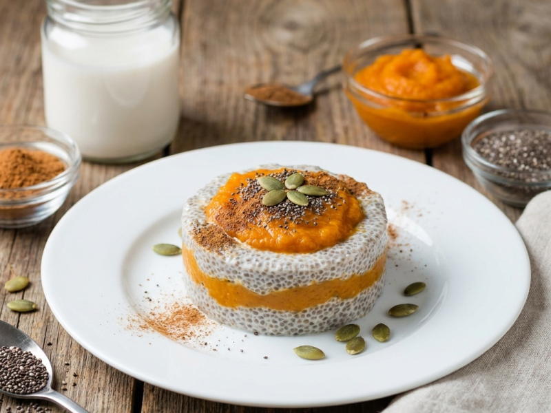 Pudding de chia à la citrouille et aux épices douces