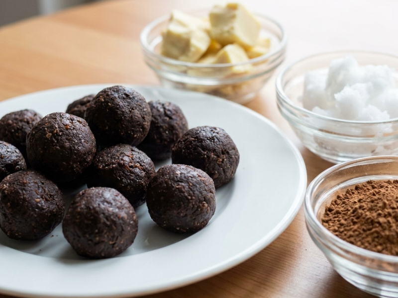 Chocolats crus à la caroube et au beurre de cacao
