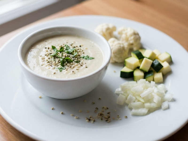 Sauce chou-fleur et graines de chanvre