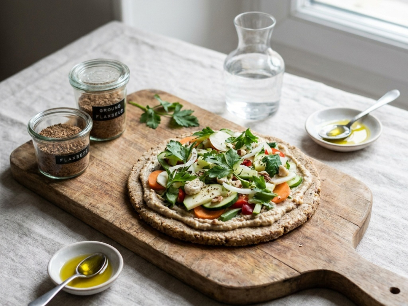 Croûte à pizza crue à la pulpe d'amande