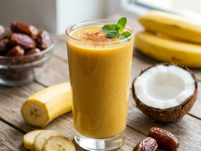 Smoothie façon tarte à la courge, banane et dattes