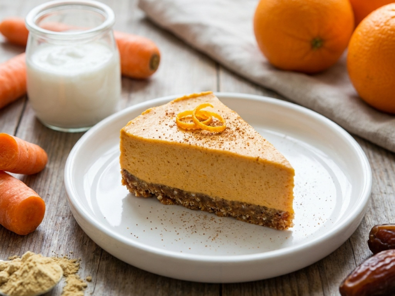 Cheesecake cru au potiron et fond de tarte toffee-orange